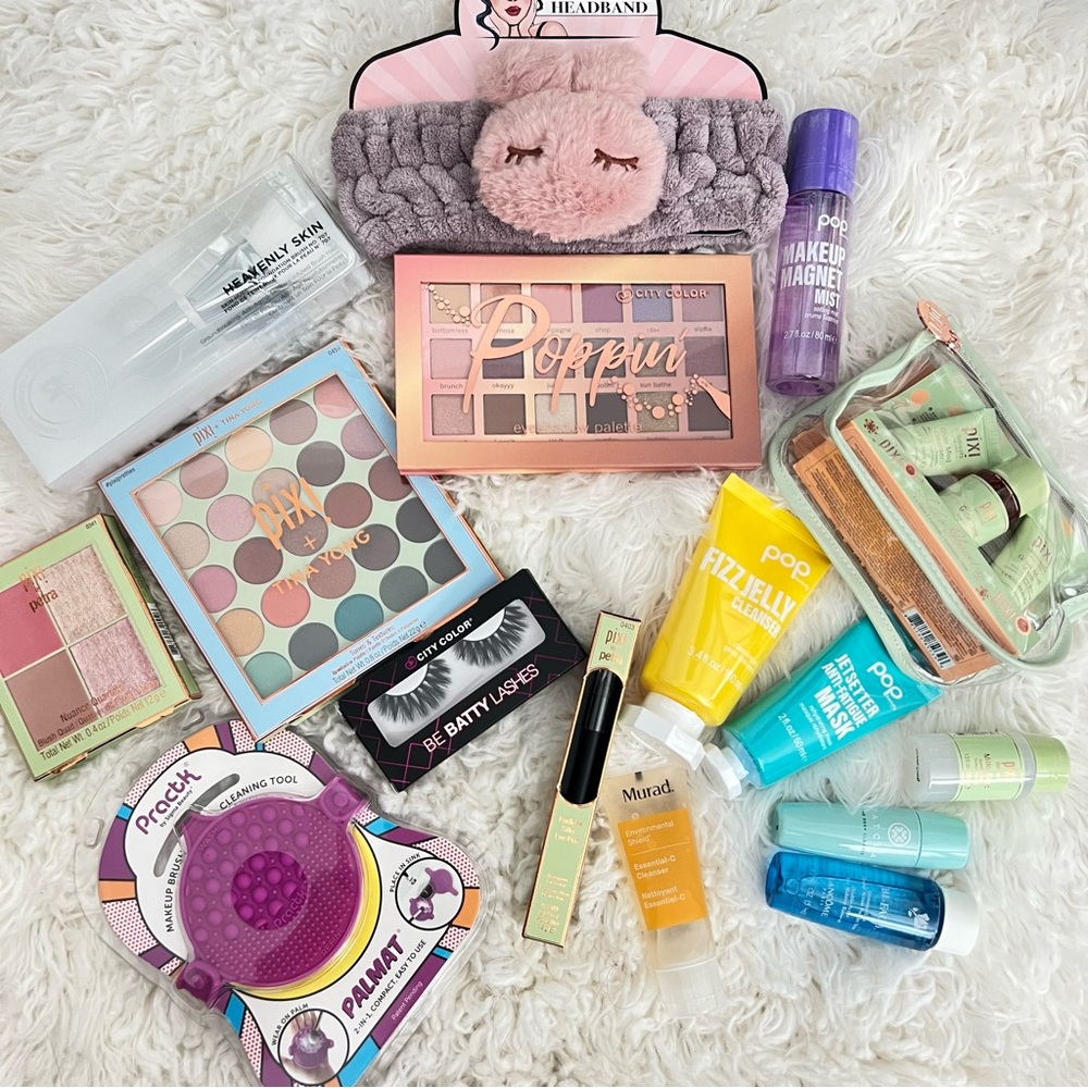 Makeup & Skincare Bundle popbeauty Pixi citycolor lashes eyeshadow palettes